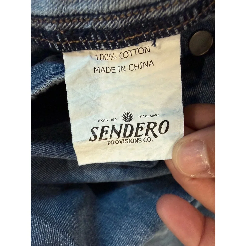 Sendero Annie Denim Pearl Snap Midi Shirt Dress Small Western Cowgirl Ranch